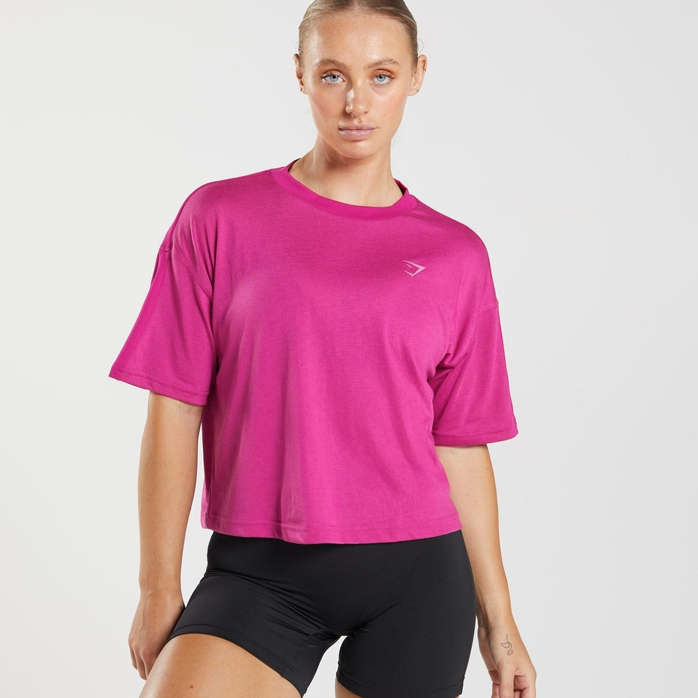 Gymshark Power Midi Top Magenta Pink NWOT